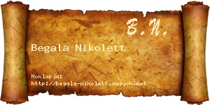 Begala Nikolett névjegykártya